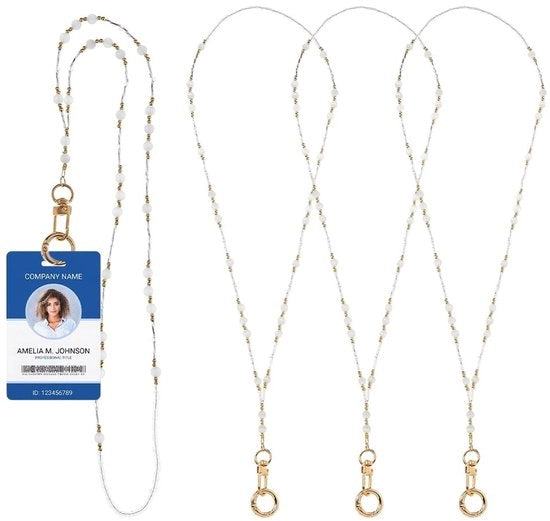 Lanyard per Uomo/Donna da 17,13 pollici - 4 pezzi - Chiavi a giro - Chiavi in vetro - Badge ID/Schegge - Adatto per Uomo/Donna