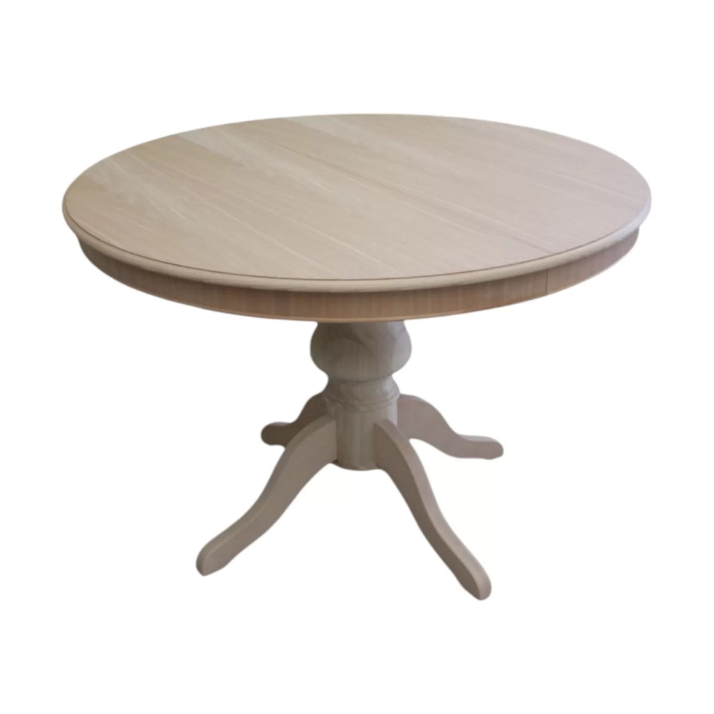 Tavolo rotondo allungabile legno grezzo diametro 120x120h.80 - Mobili 2G