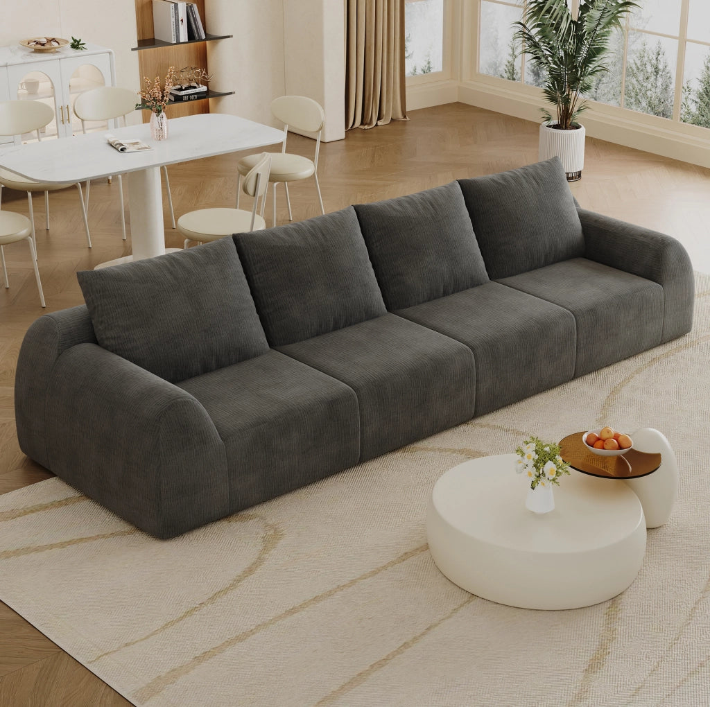 Divano 324 cm in ciniglia, grigio scuro