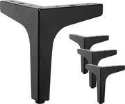 Set di 4 piedi da tavolo in metallo a forma di triangolo, capacità di carico 600 kg, con 4 protezioni per gambe, nero (17 cm)