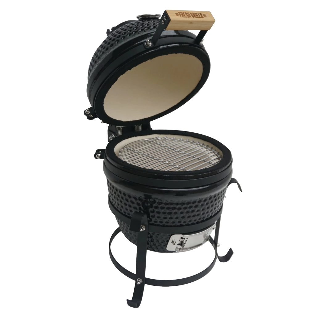 Kamado Grill 33 cm (13") BBQ Ceramico a Carbone Smoker con Supporto