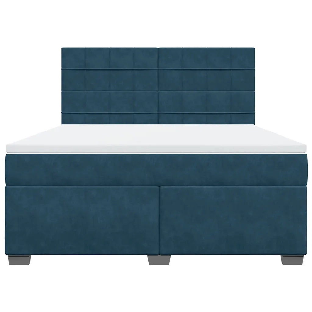 Giroletto a Molle con Materasso Blu 180x200 cm in Velluto 3293282