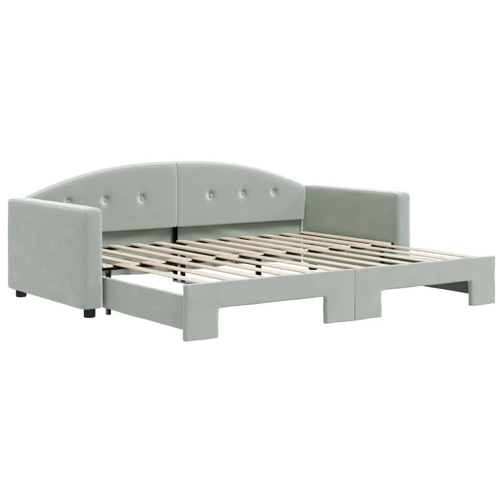 Divano Letto con Letto Estraibile Grigio Chiaro 90x200 Vellutocod mxl 106609