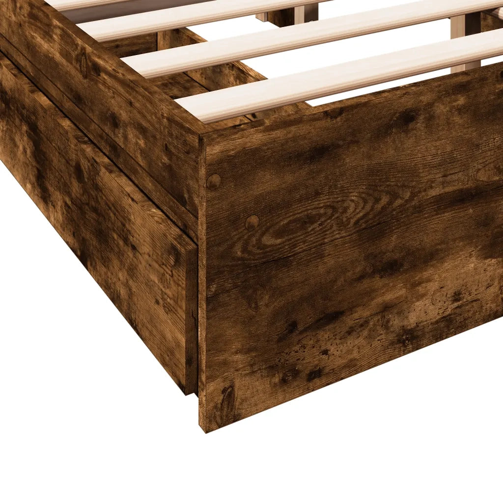 Giroletto con Cassetti Rovere Fumo 120x200 cm Legno Multistrato