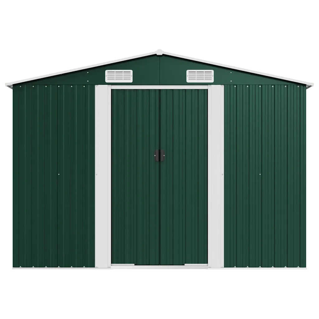 Capanno da Giardino Verde 257x779x181cm in Acciaio Zincato 47032