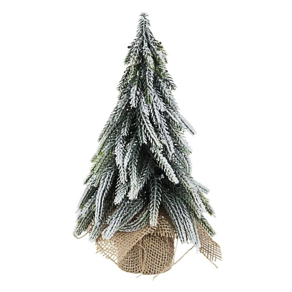 Pino Cimone Innevato Altezza 27cm (6 Pezzi)