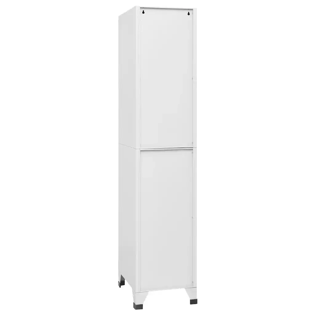 Armadietto con 3 scomparti 38 x 45 x 180 cm ideale per spogliatoi sportivi design industriale acciaio grigio 02_0046289