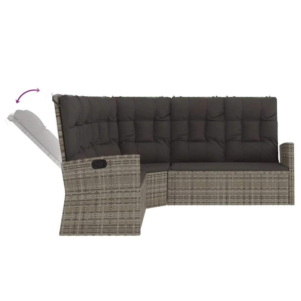 Set di mobili da giardino mobili da esterno set da 2 pezzi con cuscini resina intrecciata grigia 02_0015893