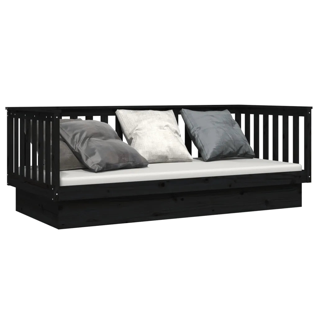 Dormeuse Nera 100x200 cm in Legno Massello di Pino 821573