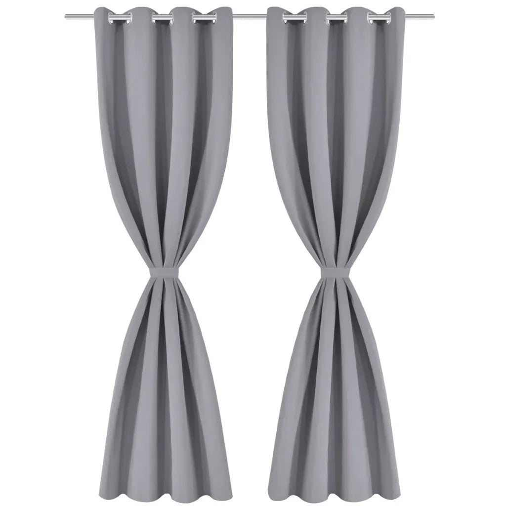 Tenda Oscurante con Occhielli in Metallo 270x245 cm Grigia