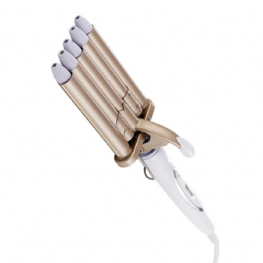 Trade Shop - Piastra Arricciacapelli Ondulati Mossi 5 Tubi Professionale Diametro 30mm Q-m28 -