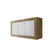Credenza a 3 porte collezione ACCESS. Colori bianco e rovere scuro.
