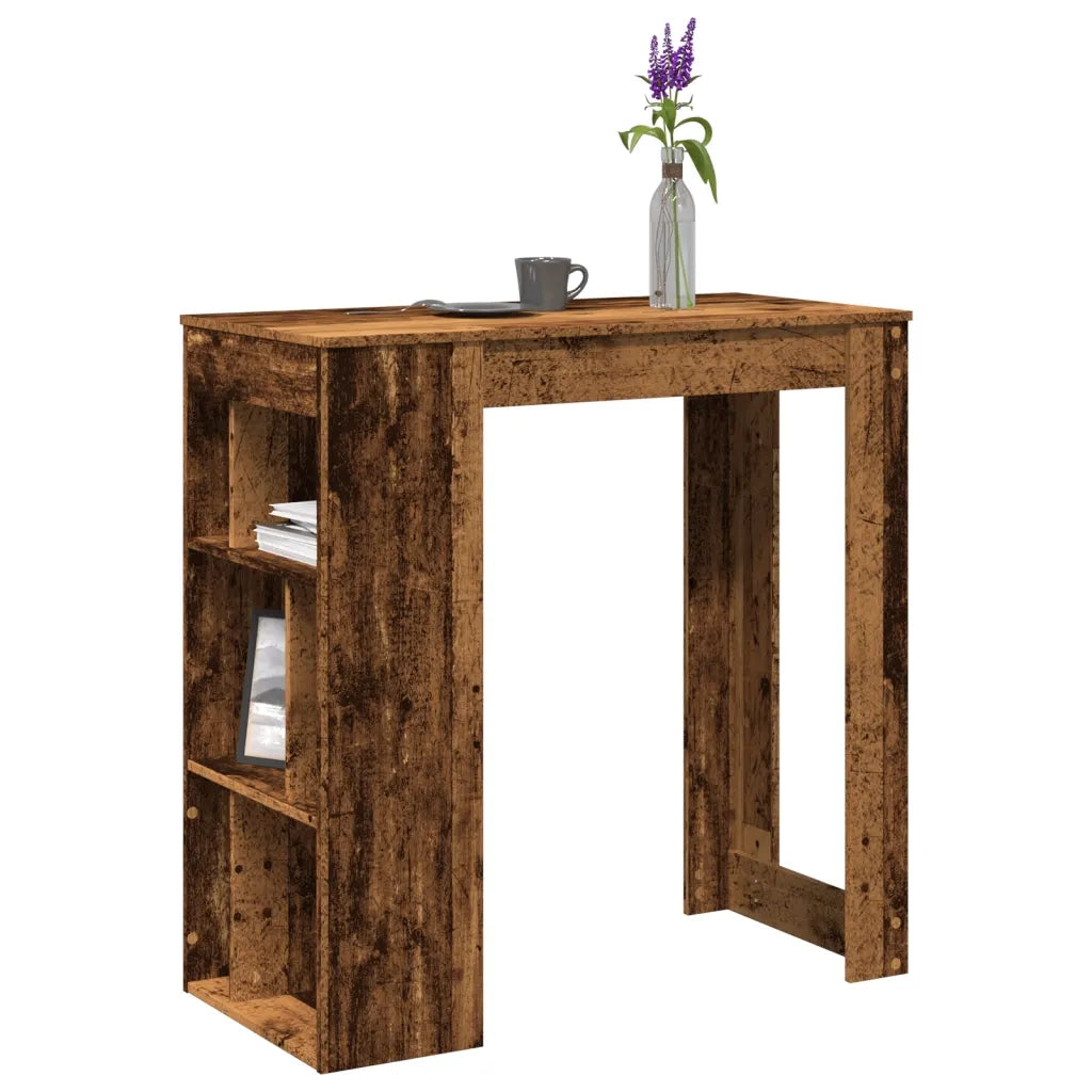 vidaXL Tavolo Bar con Rastrelliera Antico 102x50x103,5 cm Multistrato