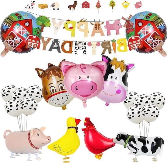 Decorazione di Festa di Compleanno con Palloncini e Animali, 21 pezzi per Feste Tematiche e Feste per Bambini