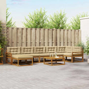 Set di divani da esterno con cuscino 8 pcs Naturale e Beige 3367931