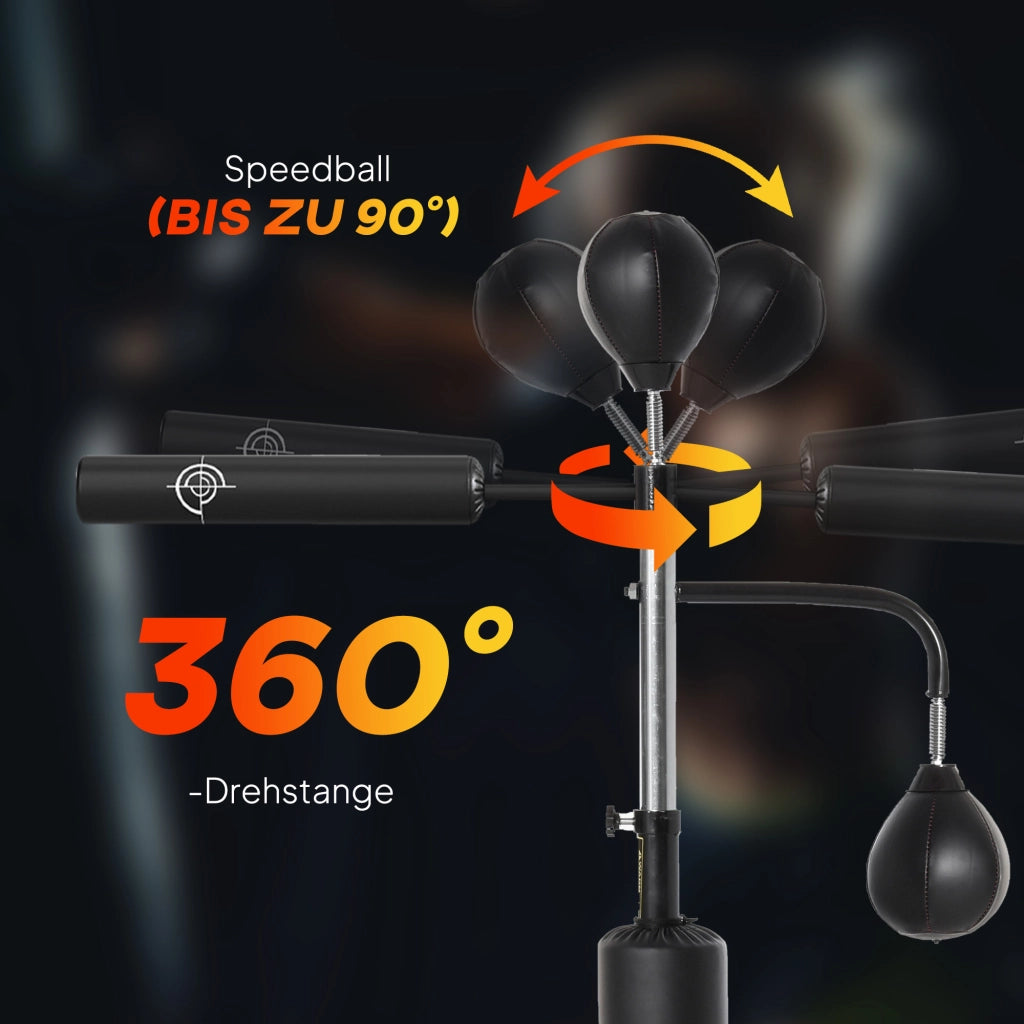 Punchingball da Boxe Regolabile in Altezza 160-230 cm con Speedballe e Reflexstange ¨C zephmum ¨C 360¡ã