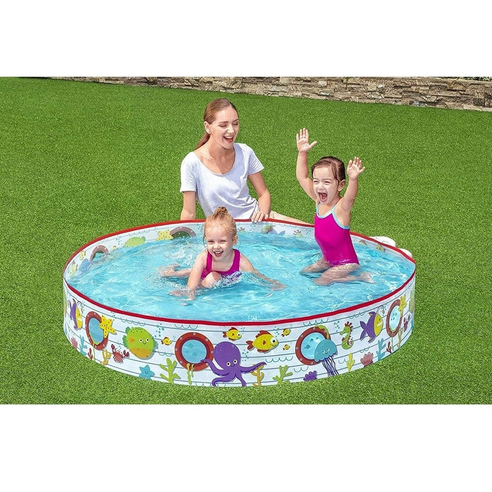 Trade Shop - Piscina Piscinetta Rigida Per Bambini Fantasia Marina 2 Anni+ 152 X 25 Cm 55029 -