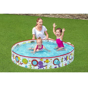 Trade Shop - Piscina Piscinetta Rigida Per Bambini Fantasia Marina 2 Anni+ 152 X 25 Cm 55029 -