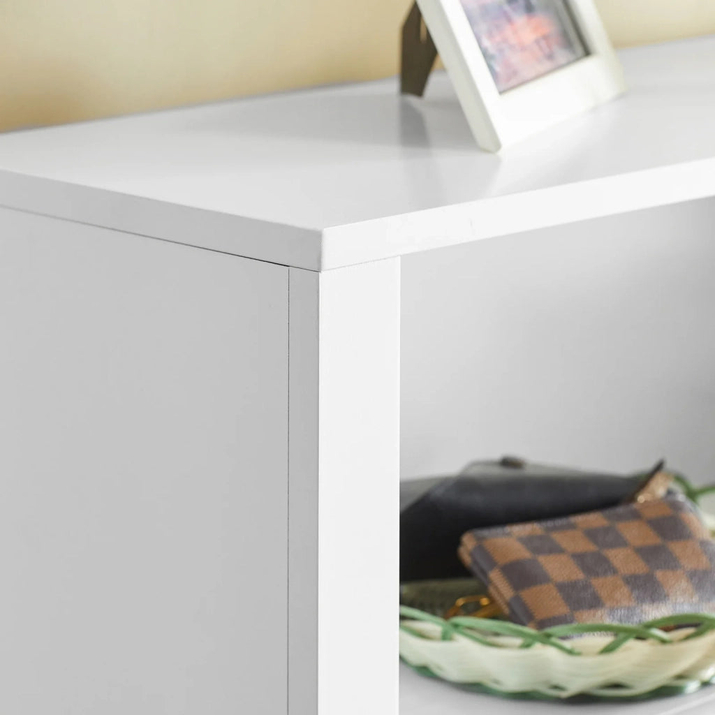 Scarpiera con 2 ante e 4 ripiani con scomparto aggiuntivo per scarpe L80*P24*A110 cm Bianco FSR87-W SoBuy