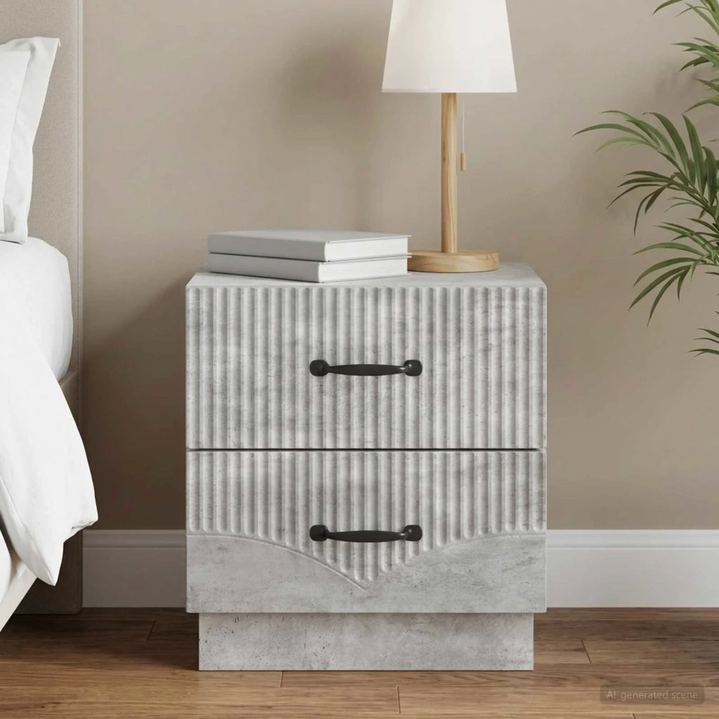 Armadio da Notte Grigio Cemento 43 x 34,5 x 44,5 cm 895221