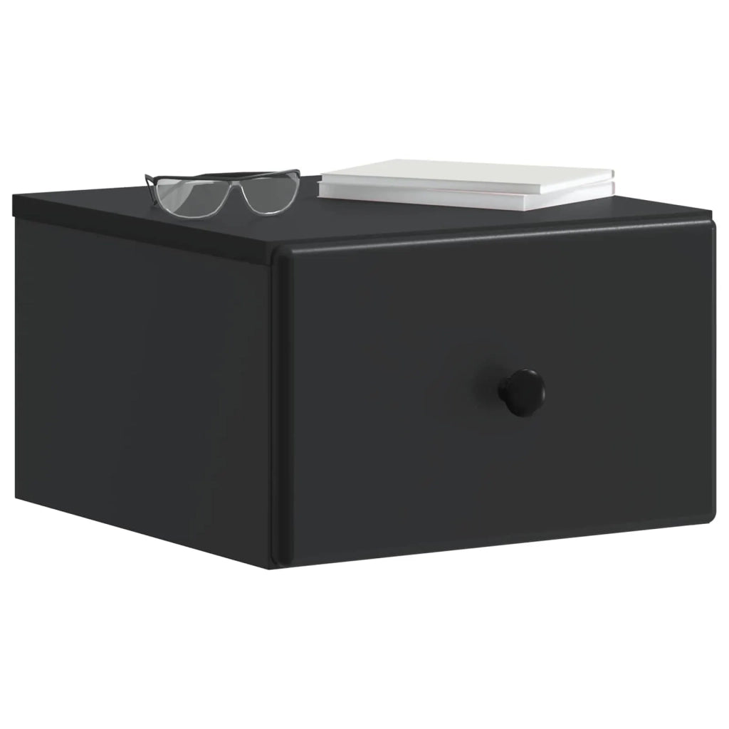 Mobiletto da notte a muro 2 pcs Nero 34,5 x 33 x 20 cm 899108