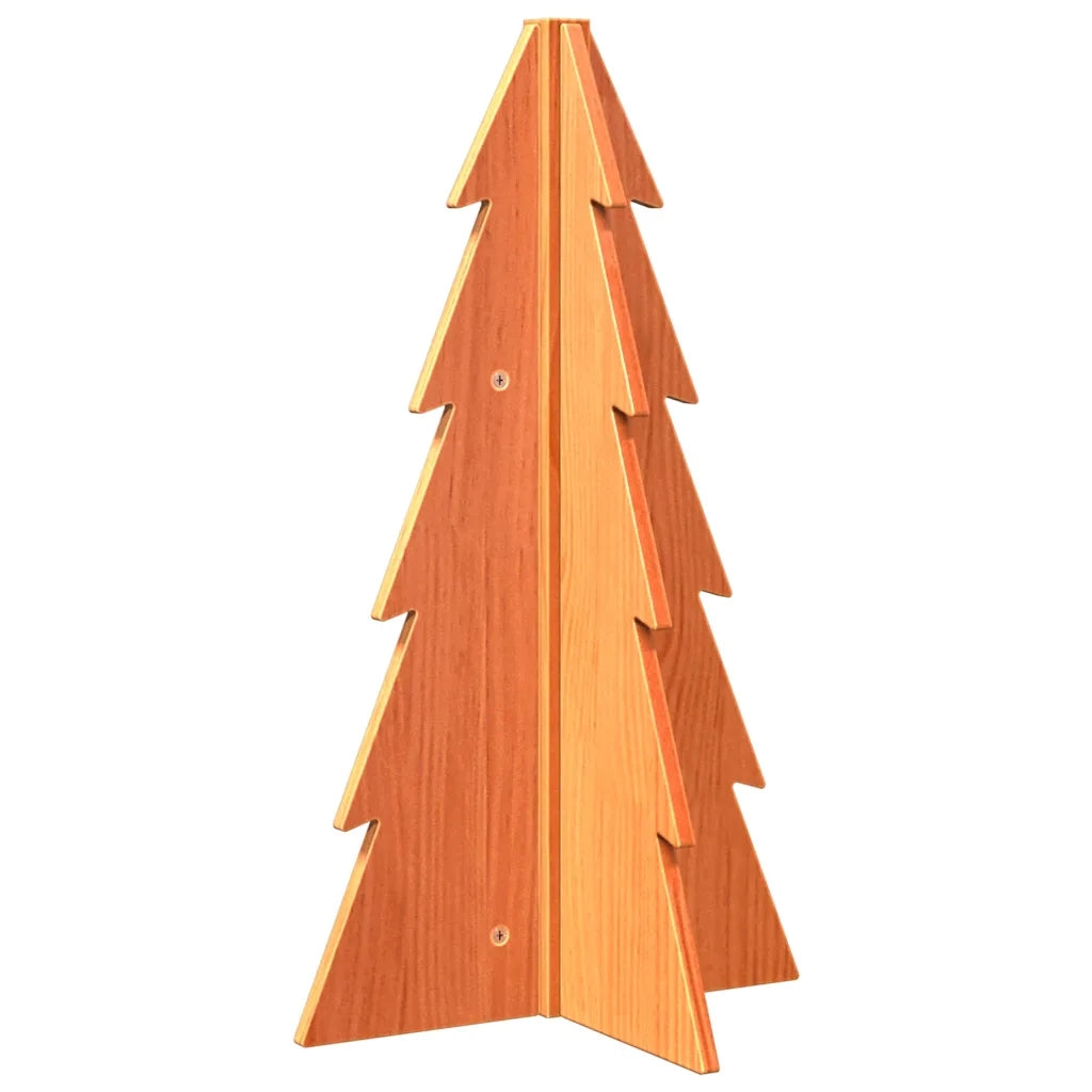 Albero di Natale Marrone Cera 69,5 cm in Legno Massello di Pino 858179
