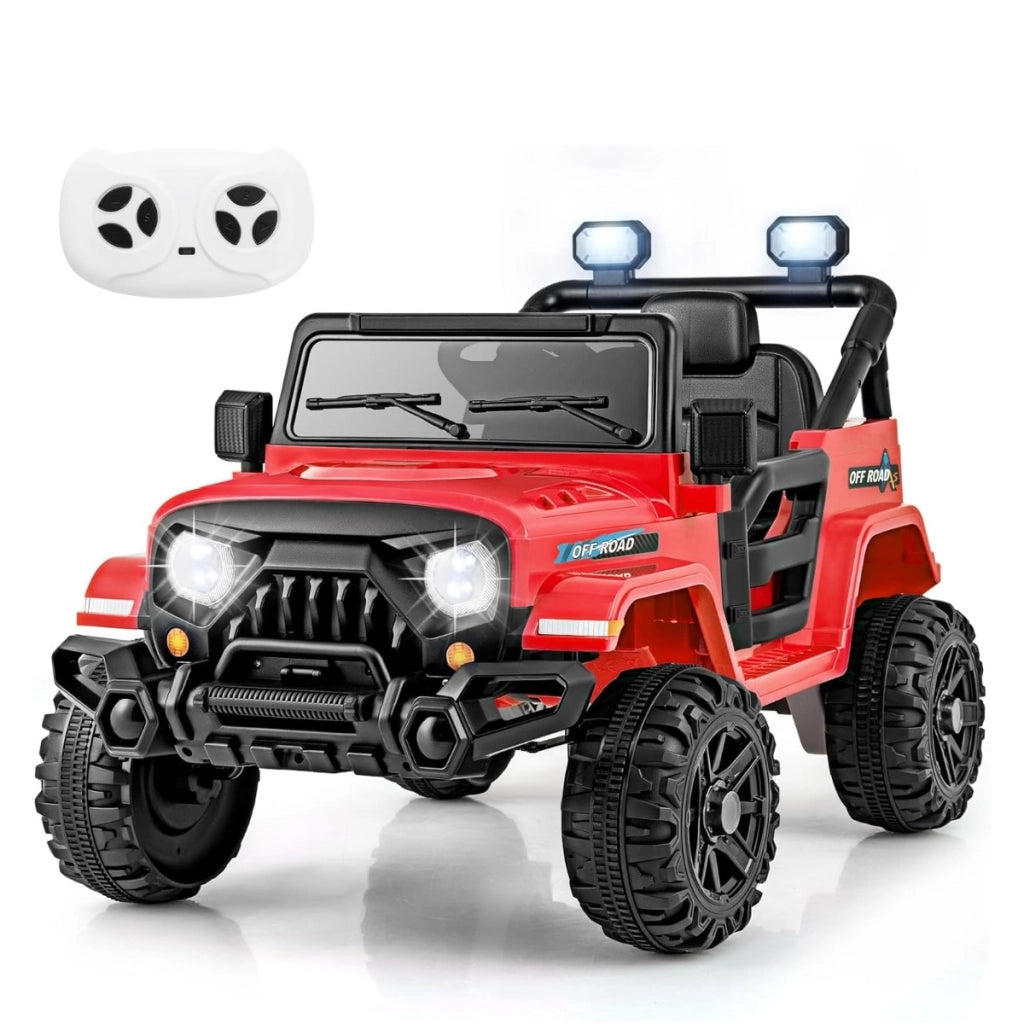Camion elettrico per bambini 3+ anni 12V con telecomando ruote a scolpitura 3 velocit¨¤-Giocattolo a batteria Rosso