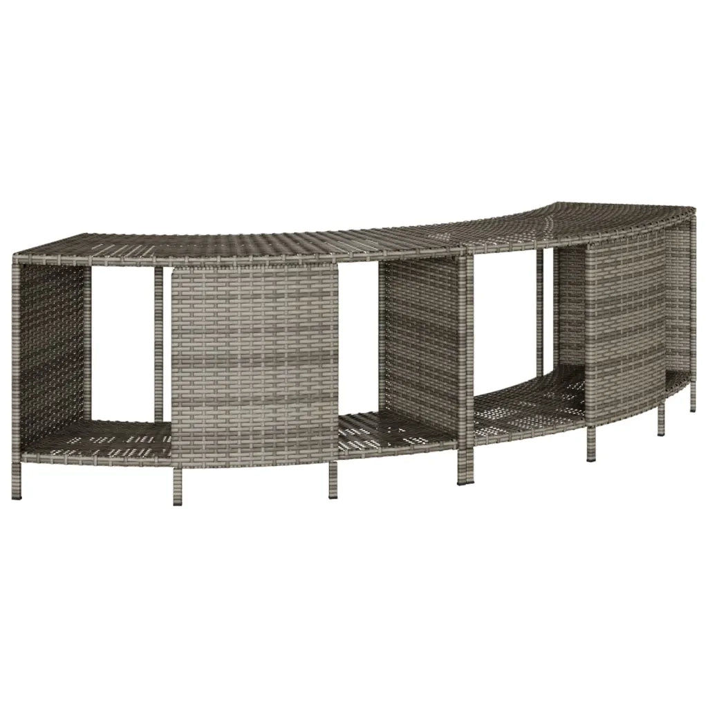 Bordo per Spa Grigio in Polyrattan e Legno Massello di Acacia 3270653