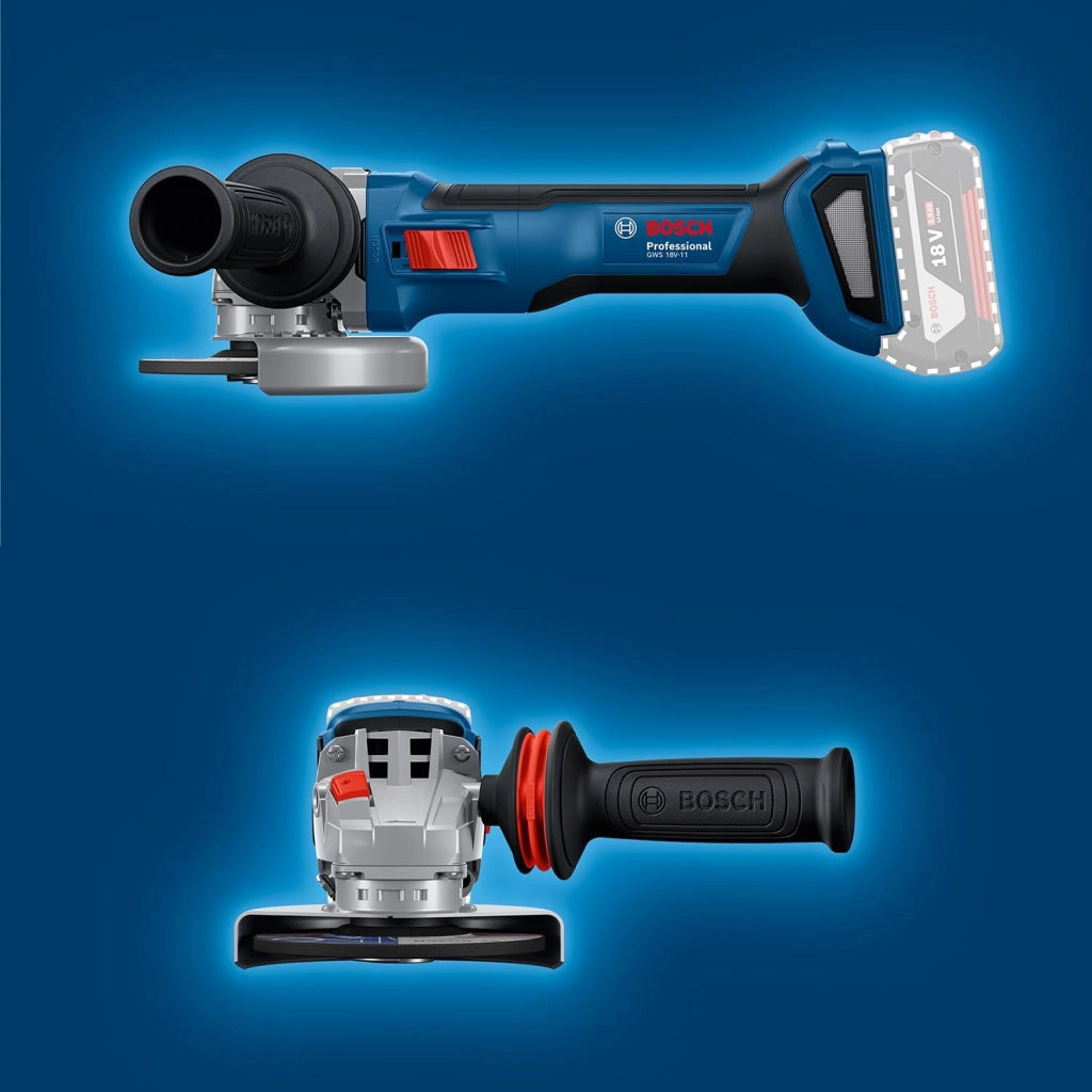 Bosch Professional 18V System Smerigliatrice angolare a batteria GWS 18V-11 (diametro disco 115 mm, senza batteria/caricabatteria)