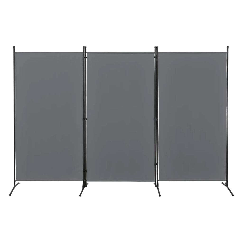 Schermo divisorio per la privacy Teruel a 3 pannelli 176 x 260 cm grigio scuro 03_0008058