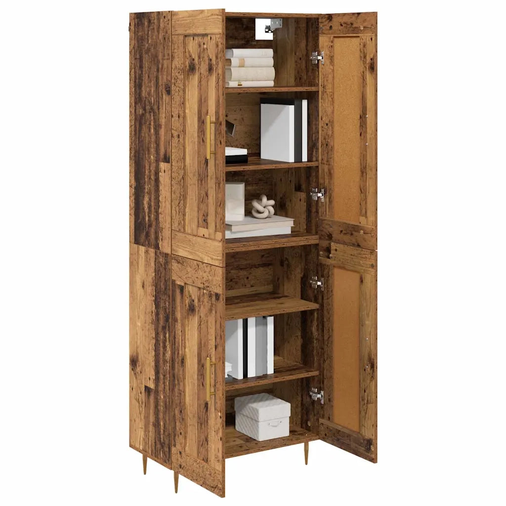 Credenza | Madia | Buffet da pranzo | Armadio da pranzo Legno vecchio 69,5 x 34 x 180 cm Legno multistrato