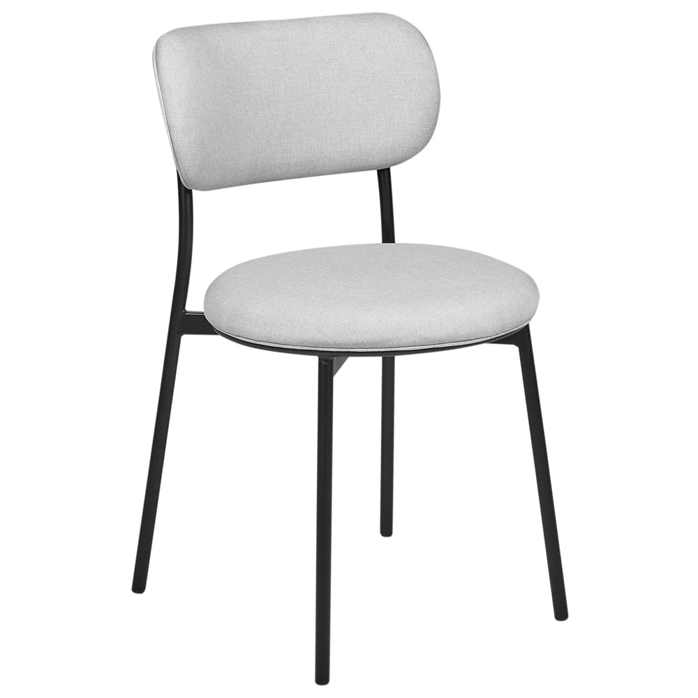 Set di 2 sedie da pranzo Grigio Sedute in poliestere Gambe in metallo senza braccioli per la sala da pranzo Cucina