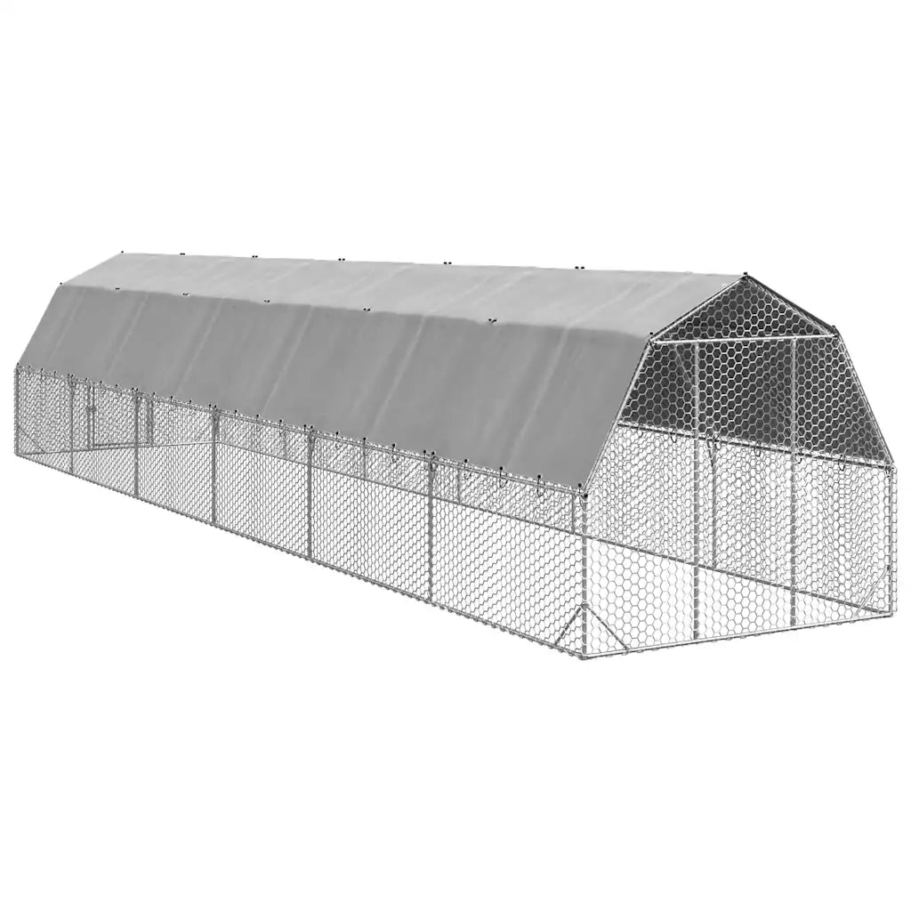 Recinto per Polli con Tetto 2,5x12x2,25 m in Acciaio Zincato 3328525