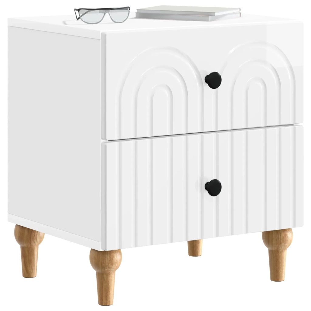 Armadio da Notte 2 pcs Bianco Lucido 43 x 34,5 x 48 cm 894074
