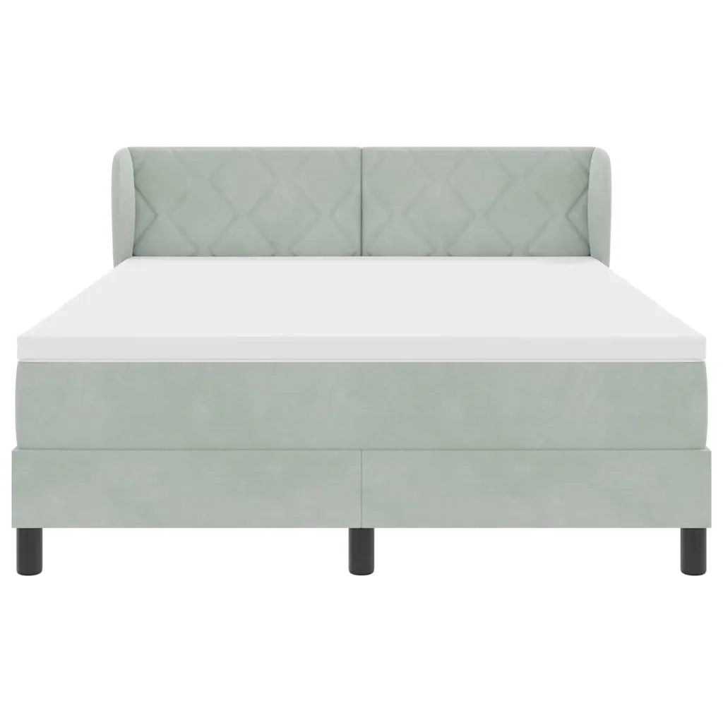 Letto a molle con materasso Grigio chiaro 160 x 200 cm Velluto 3340448