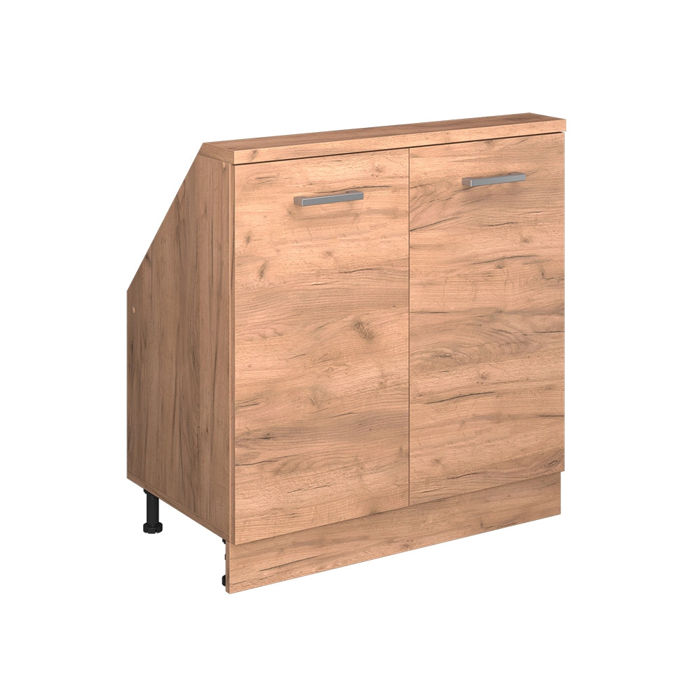 Mobile cucina sottotetto R-Line Rovere dorato/Rovere dorato 80 cm con 2 porte Vicco