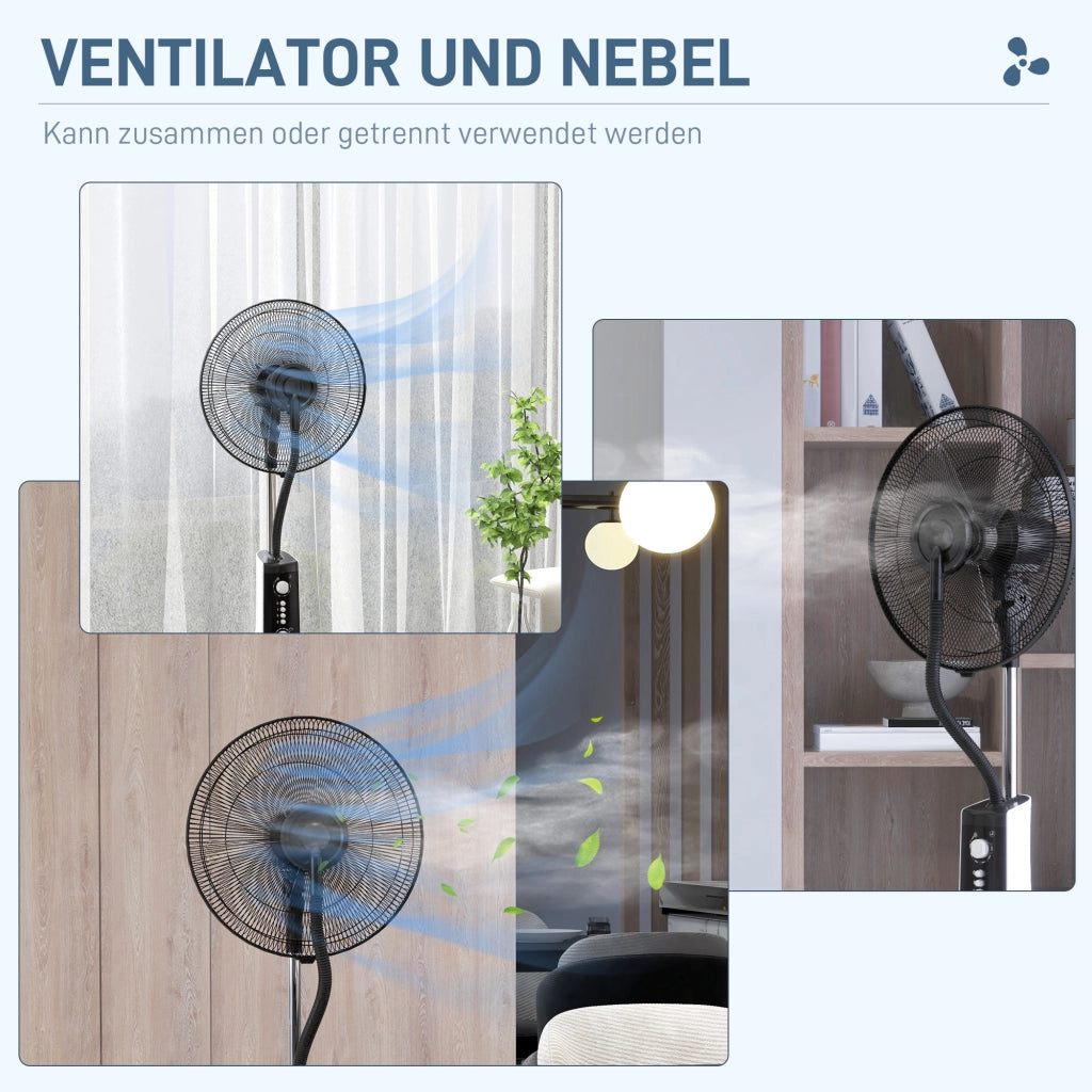 Ventilatore Umidificatore 2 in 1 ¨C zephmum ¨C Nero 44.5x38.5x120 cm