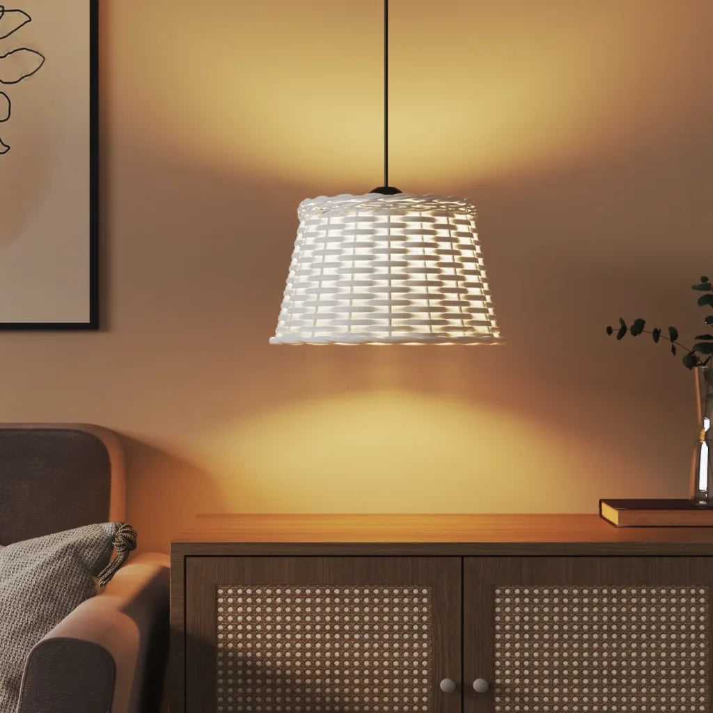 Paralume da Soffitto Bianco ?38x23 cm in Vimini CFW3153749
