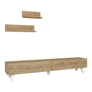 Mobile TV e 2 ripiani 180 x 31 x 33 cm effetto rovere 03_0007888