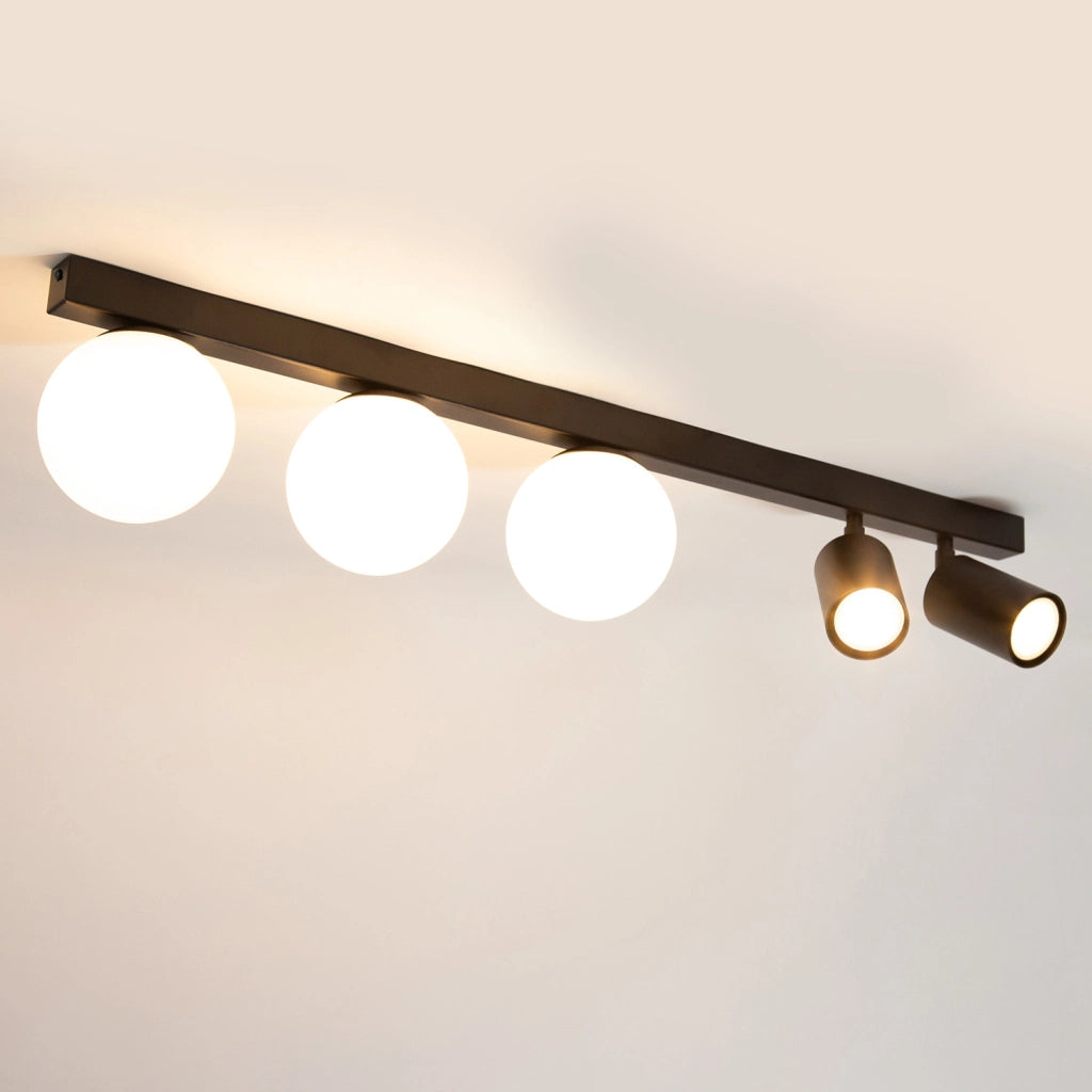 Plafoniera moderna nera 80cm 5 luci G9/GU10 Tavira Sigma