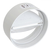 First 125mm giunto bianco ff con valvola a farfalla antiritorno per tubi tondi aerazione cappa