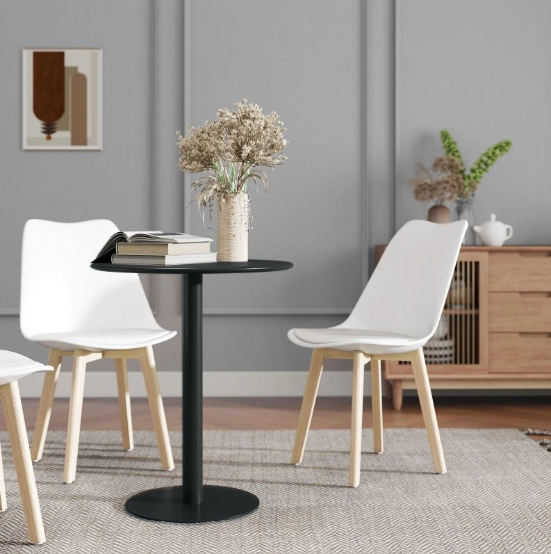 Tavolo da pranzo rotondo in acciaio Ø60x72 cm nero
