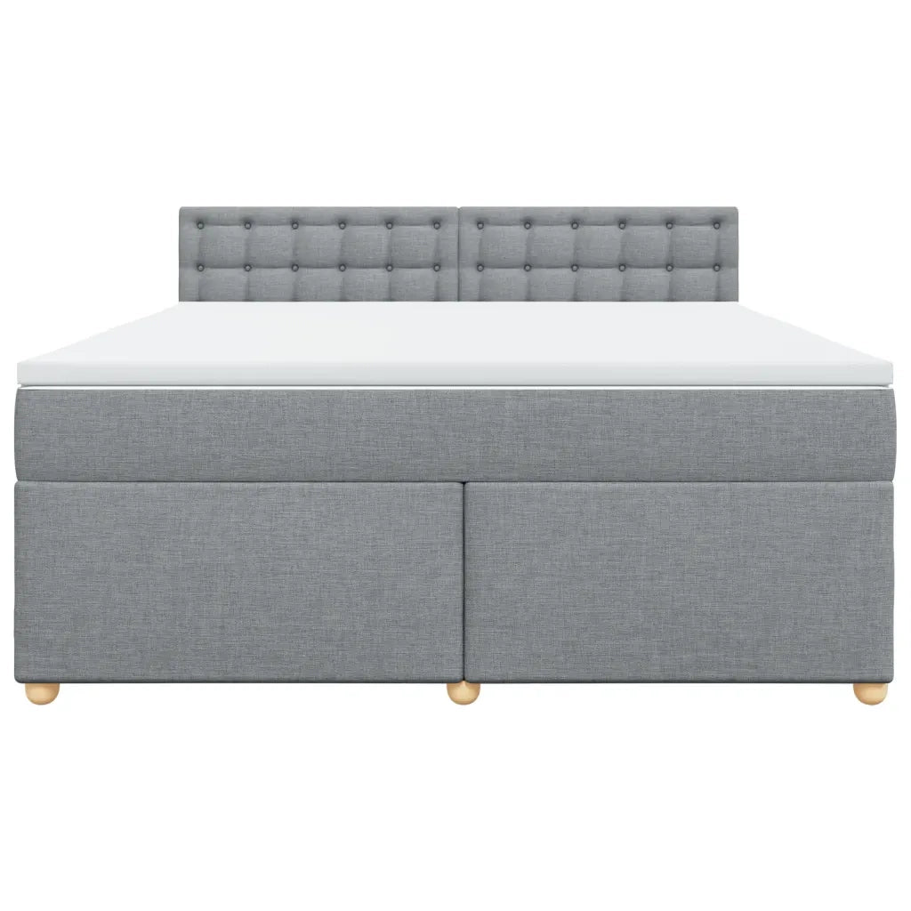 Giroletto a Molle con Materasso Grigio Chiaro180x200 cm Tessuto