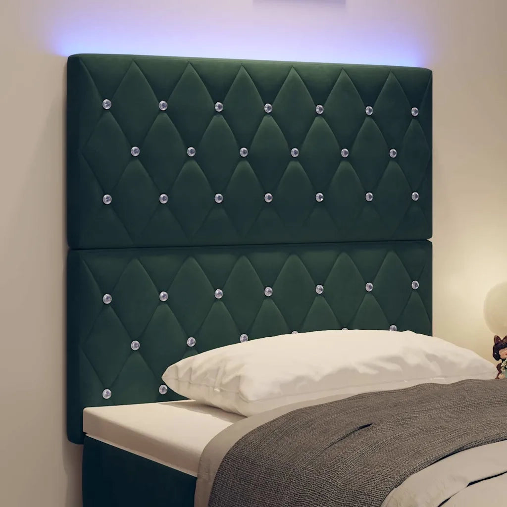 Testiera LED con testiera Verde Scuro 90 cm Poliestere 3338351