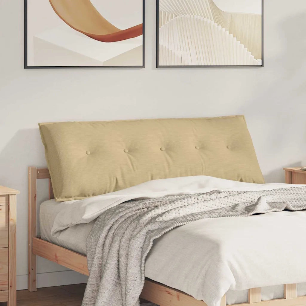 Cuscino per Schiena | Cuscino dorsale Grigio Verde 140 x 50 cm Tessuto in Cords