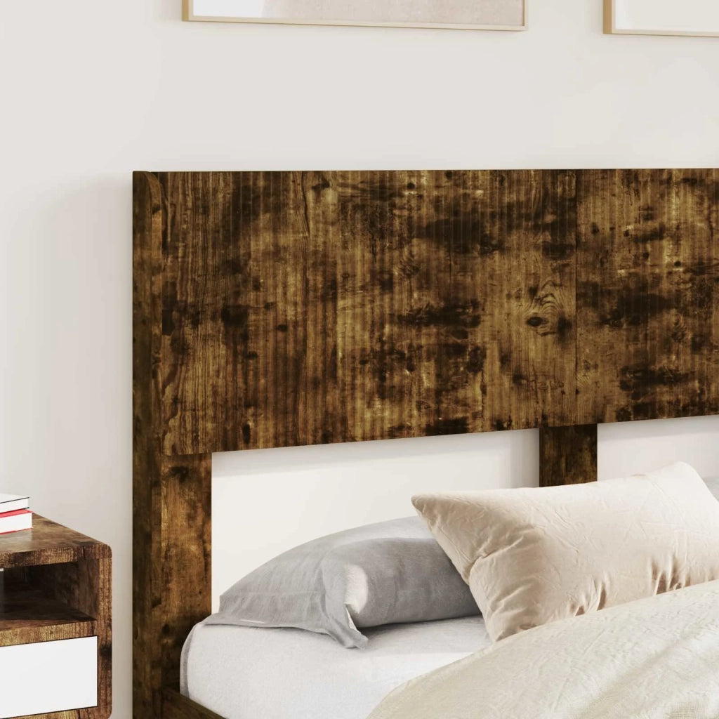 Struttura del letto con stoccaggio e testata Rovere Fumo