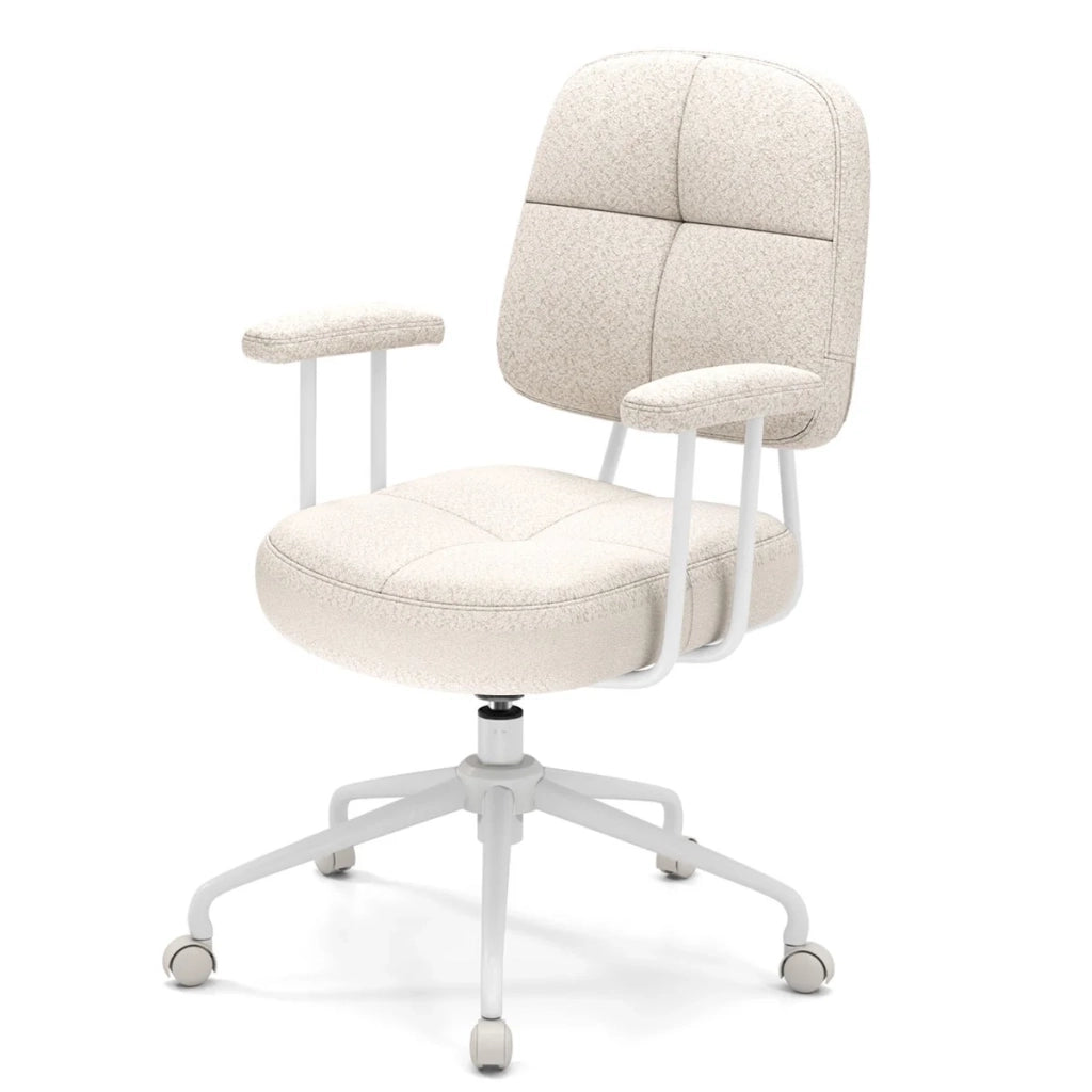 Sedia da ufficio ergonomica 68 x 68 x 97-103 cm con braccioli imbottiti girevole e funzione di oscillazione beige 20_0011082