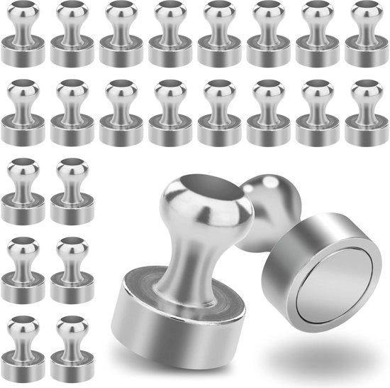 Magnetici 24 kegelmagneti (12x16 mm, forti, tenacia 3 kg), argento