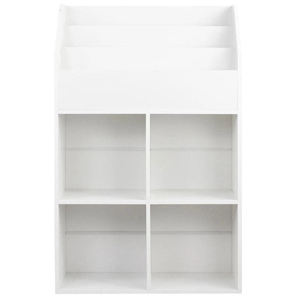 Libreria Cameretta Bambini Legno Scaffale 5 Ripiani Porta Giocattoli Libri Bianco