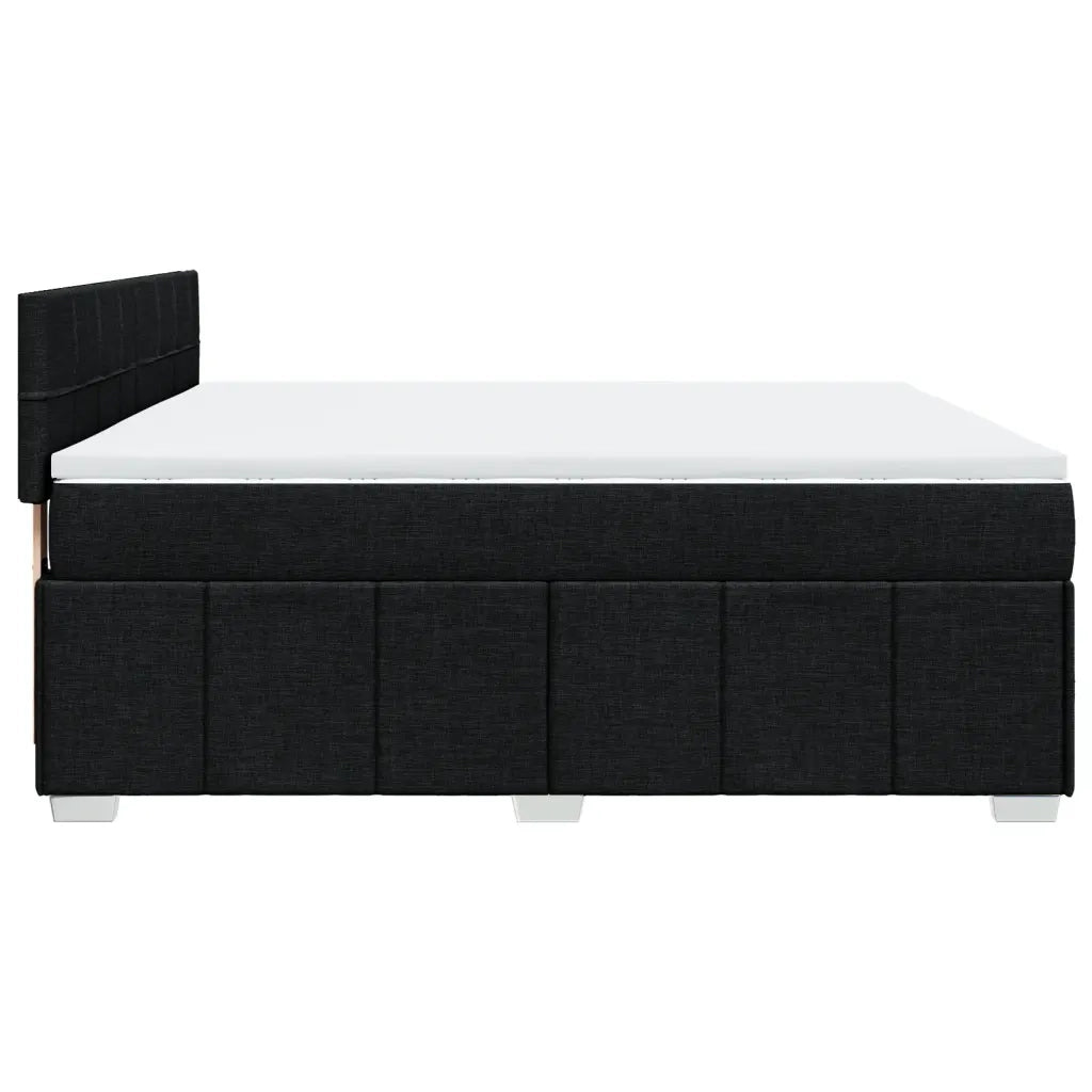 Giroletto a Molle con Materasso Nero 180x200 cm in Tessuto